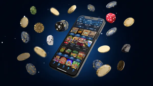 KK3333 Mobile App — Your complete hub for casino and sports A man focused on his laptop with live stats in the background, highlighting the dedicated sports and gaming features of the KK3333 mobile app.