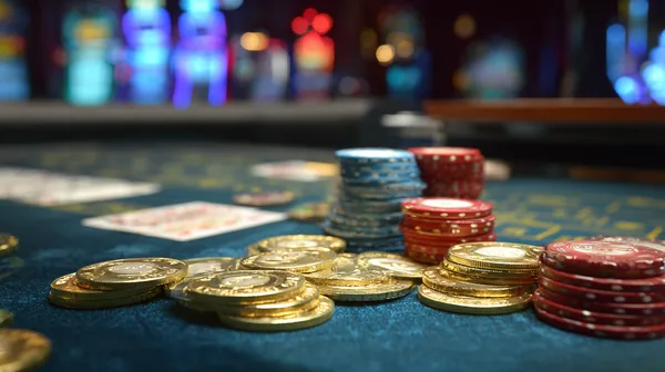 A stylish woman beside vibrant slot machines displaying glowing sevens, showcasing the variety of top slots at KK3333.