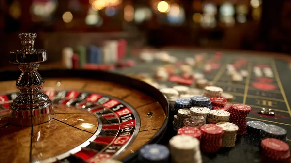 KK3333 Games — Discover modern slots and table adventures A man celebrating a winning moment on his laptop while gaming symbols float around him, capturing the excitement of KK3333 games.